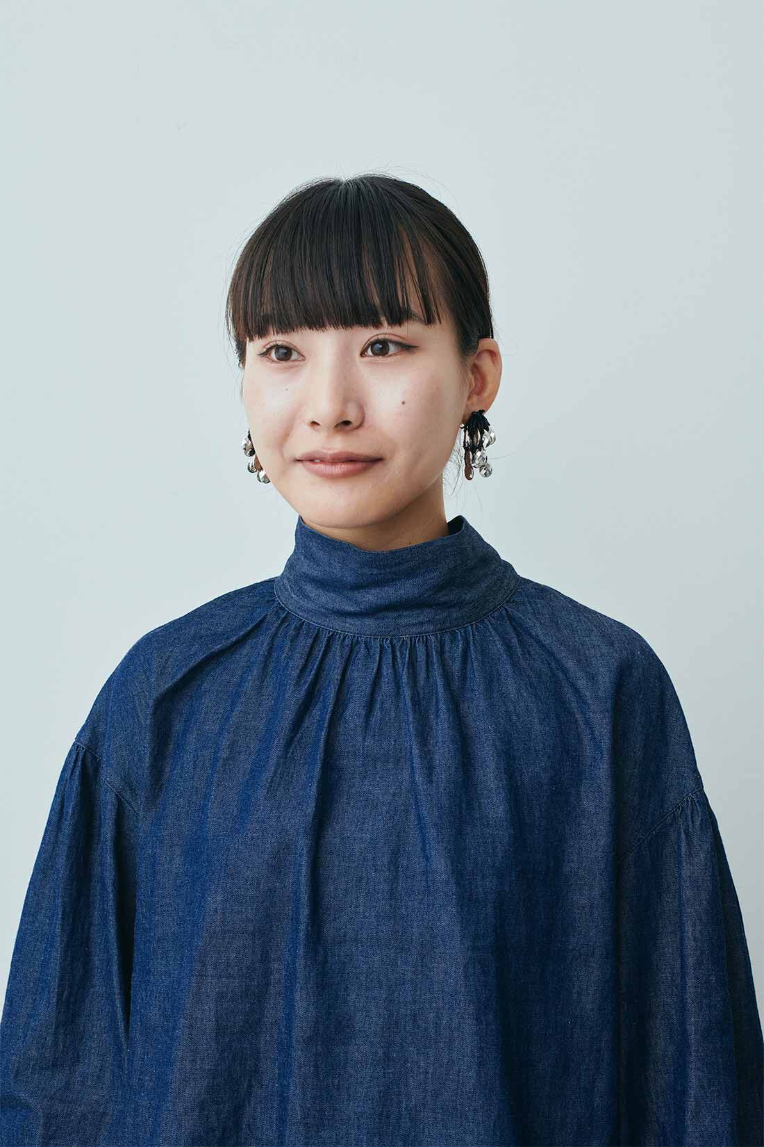MEDE19F|MEDE19F　前後2ウェイデニムボウタイブラウス〈ブルー〉