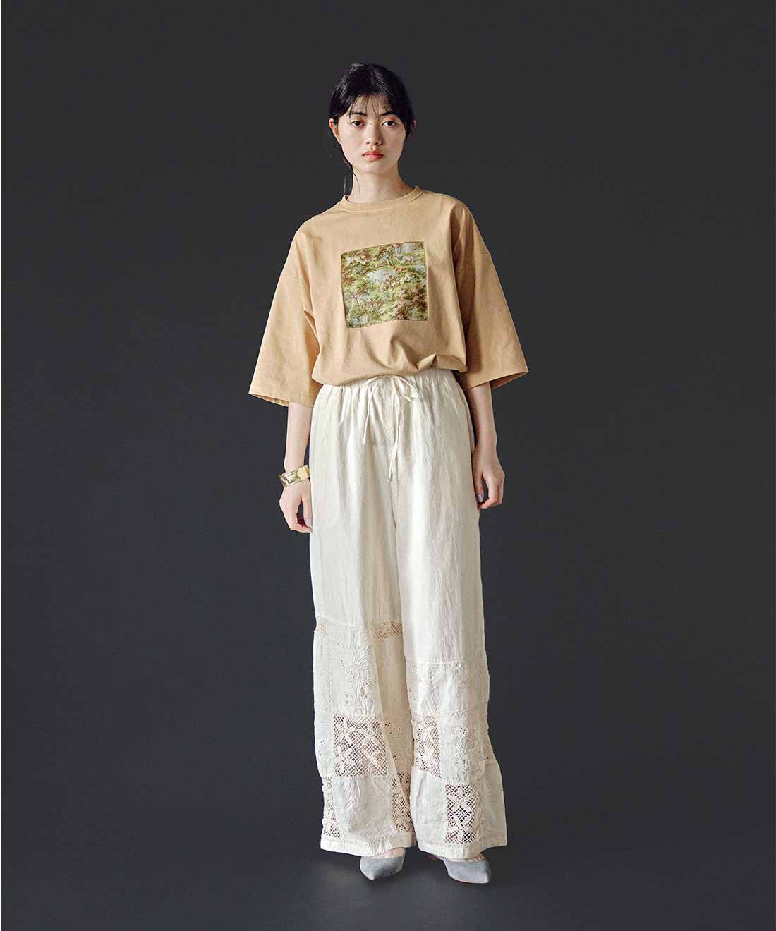 MEDE19F [メデ・ジュウキュウ]|ミュルーズモダン汗染み軽減加工のプリントTシャツのコーディネート