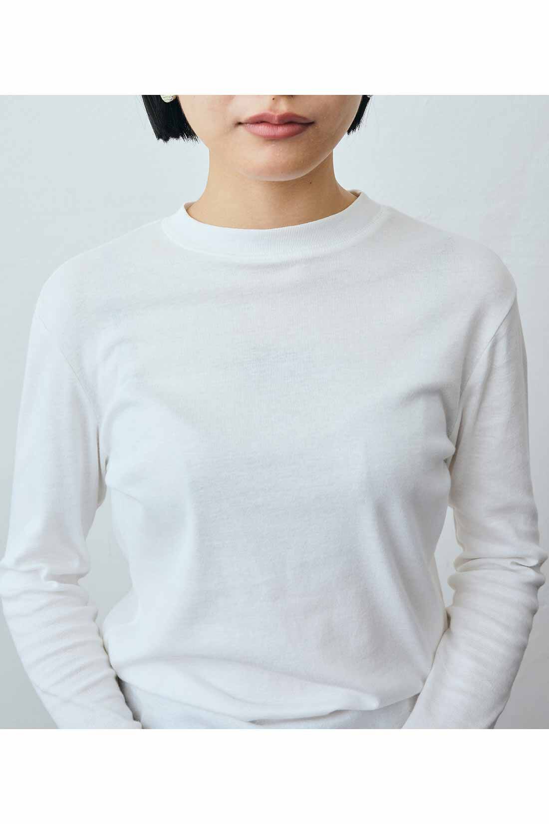 MEDE19F|MEDE19F　エアリーな風合いの吸湿発熱コットン クルーネックトップス〈ホワイト〉