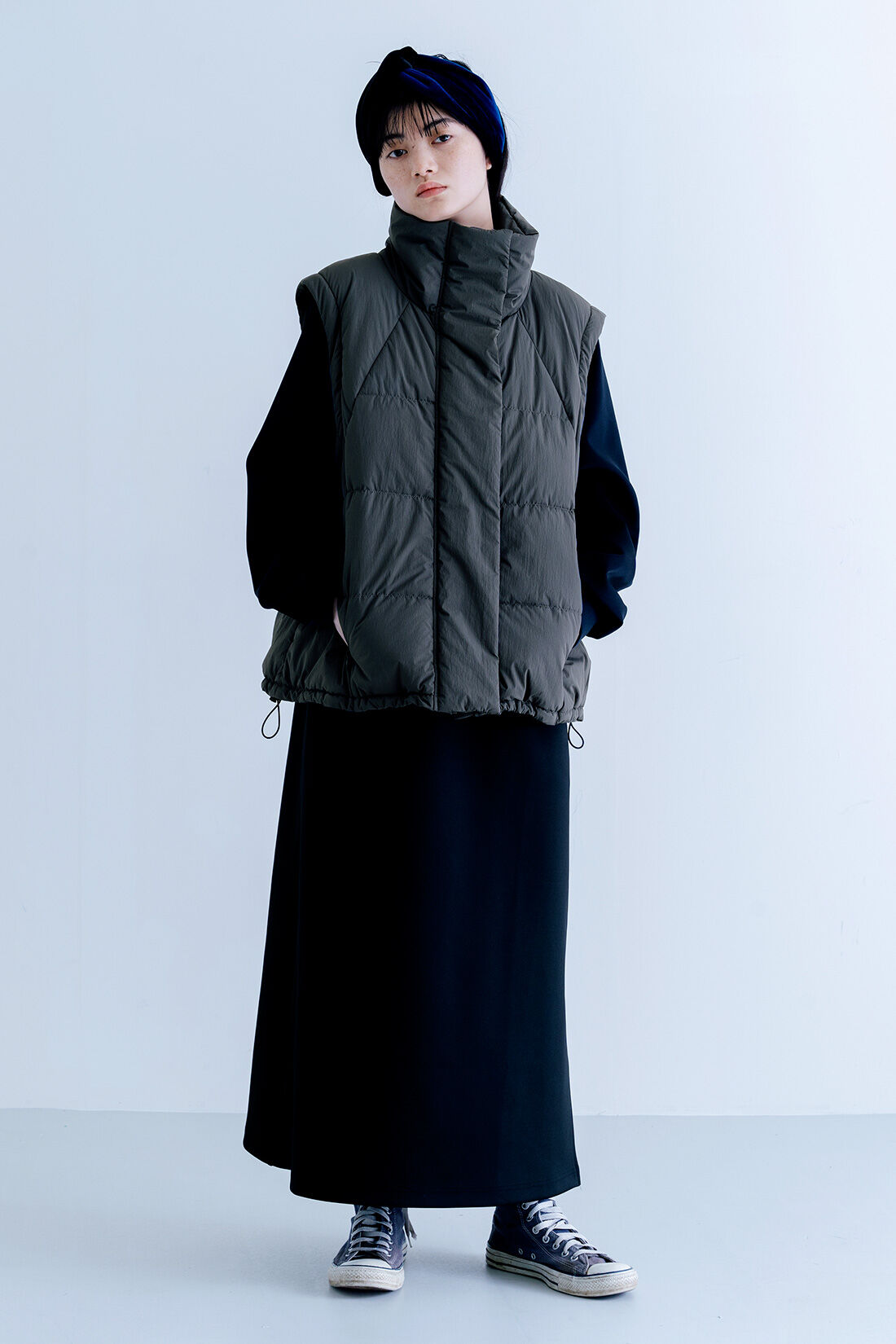 MEDE19F|MEDE19F　ボトルネック ダンボールカットソーワンピース〈ブラック〉