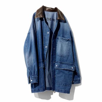 MEDE19F デニムカバーオール〈インディゴ〉