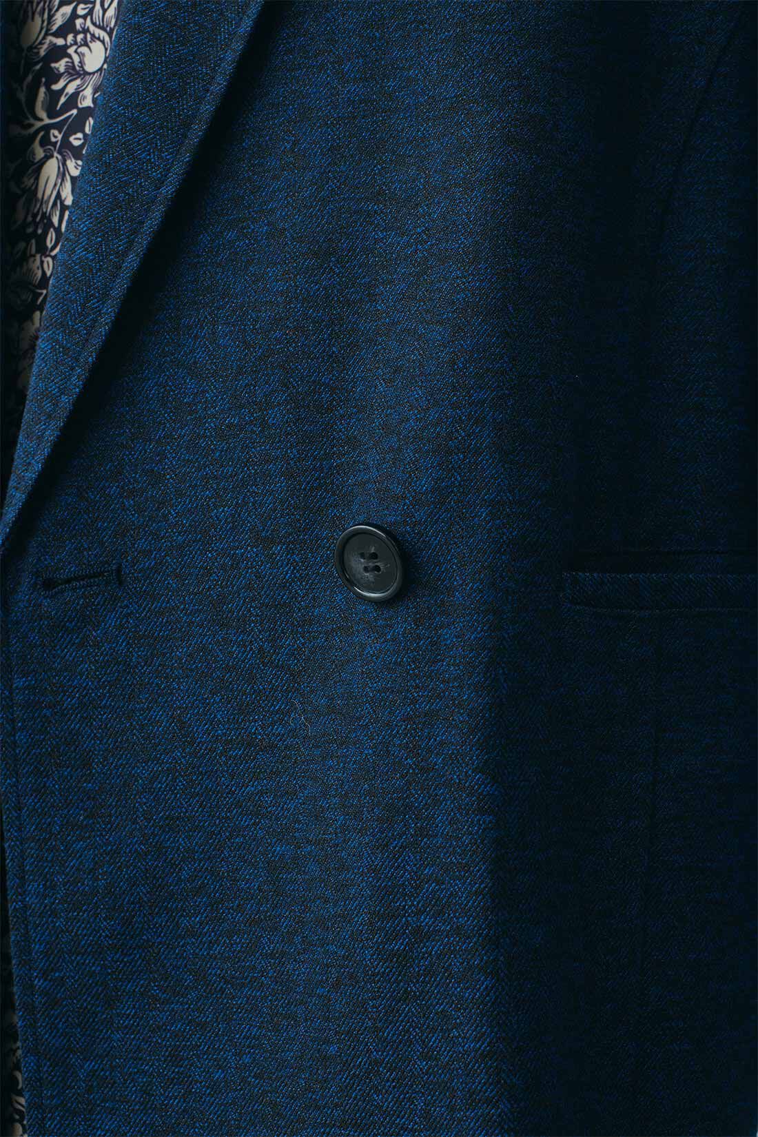 MEDE19F|MEDE19F　ツイードライクなリラックスダブルジャケット〈ネイビーミックス〉
