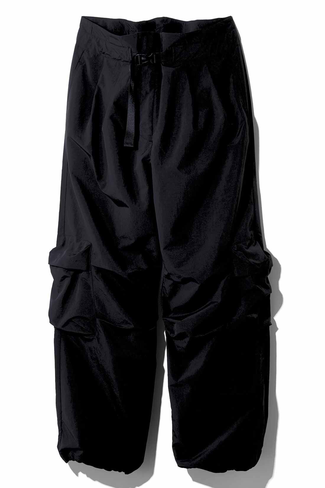 MEDE19F|MEDE19F　撥水ナイロンのベルテッドカーゴパンツ|ブラック