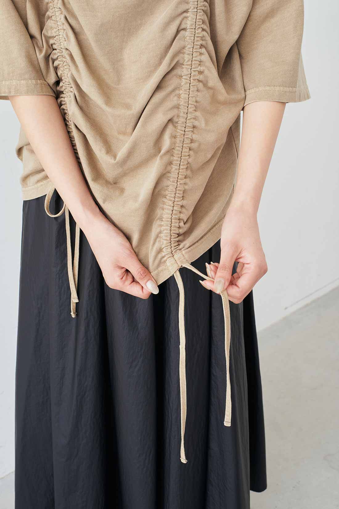 MEDE19F|MEDE19F　ピグメント加工のギャザー遣いトップス