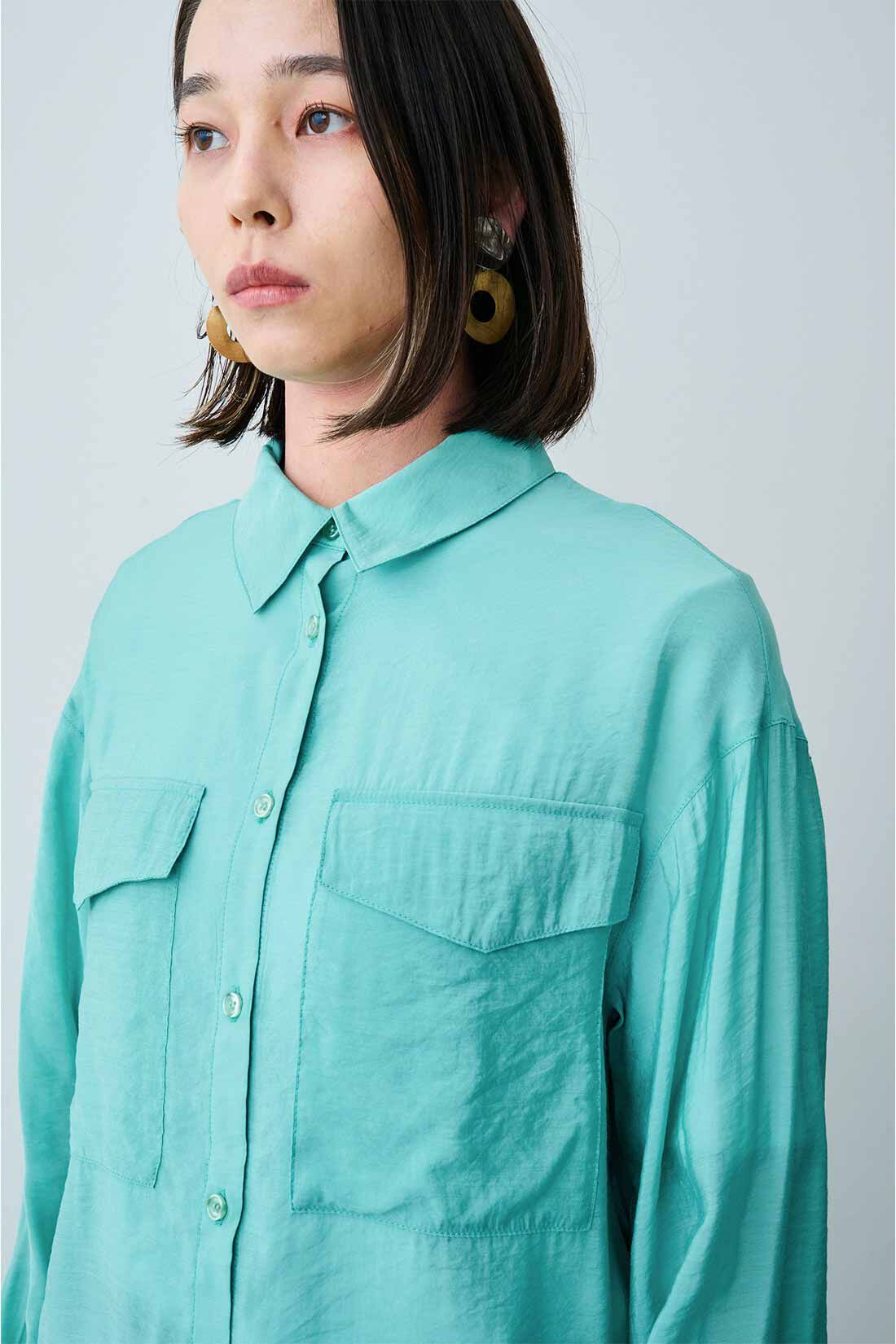 MEDE19F|【MEDE19F】シルキーサテンロングシャツの会