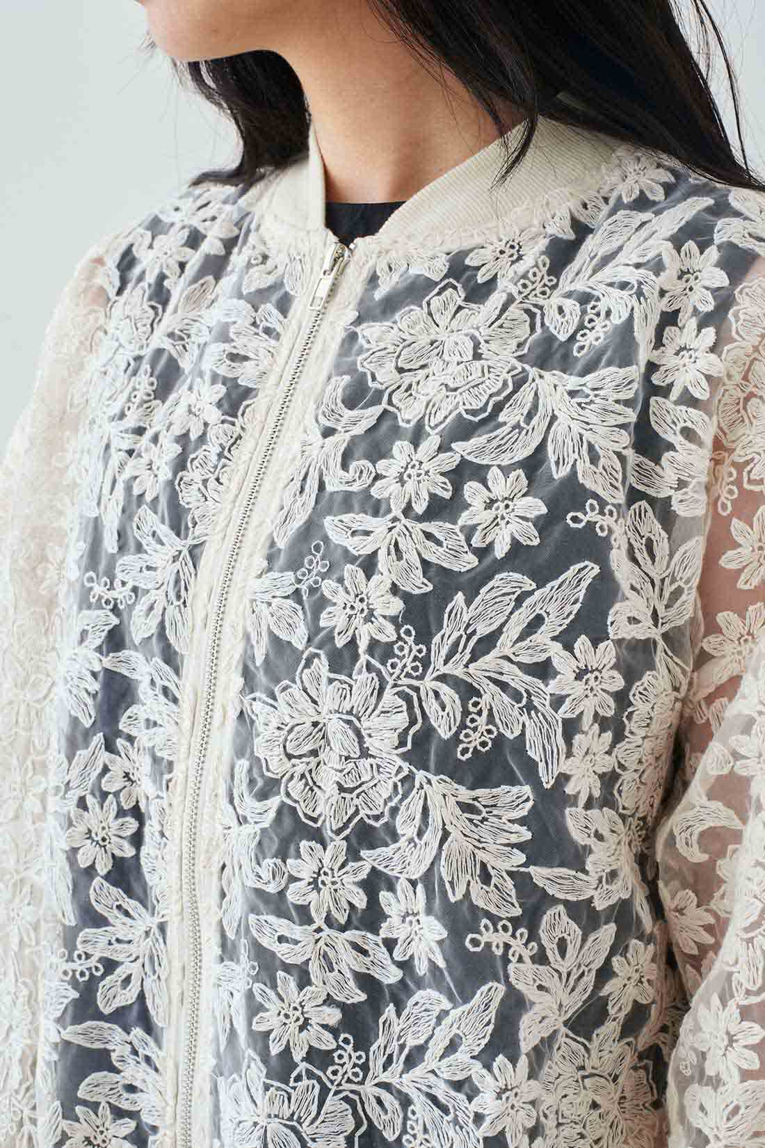 MEDE19F|MEDE19F　オーガンジーレースブルゾン