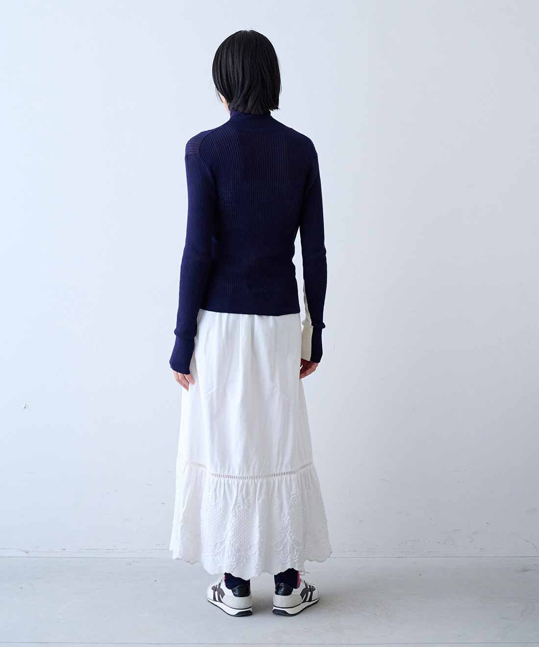 MEDE19F|MEDE19F　さわり心地のよい綿のタートルニットの会|モデル身長：163cm　着用サイズ：M