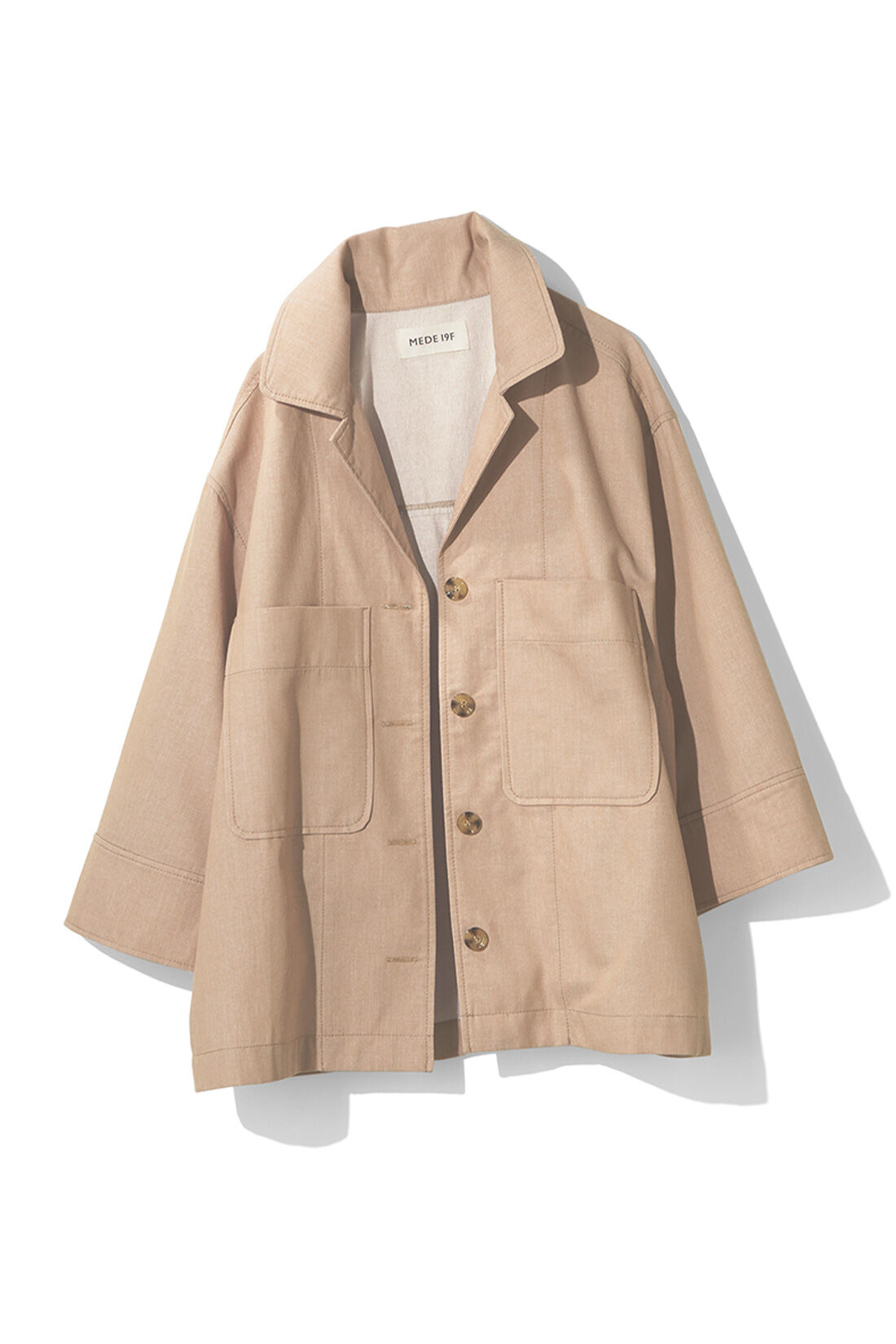 MEDE19F [メデ・ジュウキュウ]|MEDE19F　コットン素材のワイドスリーブシャツジャケット〈ベージュ〉