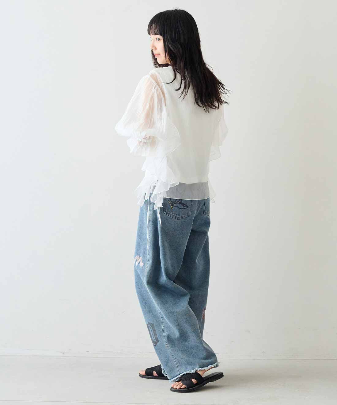 MEDE19F|MEDE19F たゆたうくらげのドッキングトップス|モデル身長：163cm　着用サイズ：M