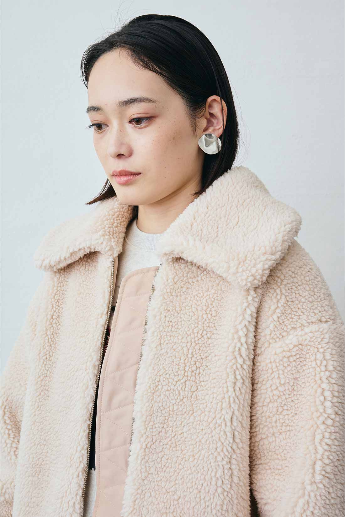 MEDE19F|MEDE19F 衿付きボアジャケット〈アイボリー〉