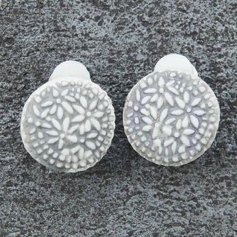 MEDE19F | 陶器ボタンイヤリングＭＤ１９　ｔｙｐｅ０２