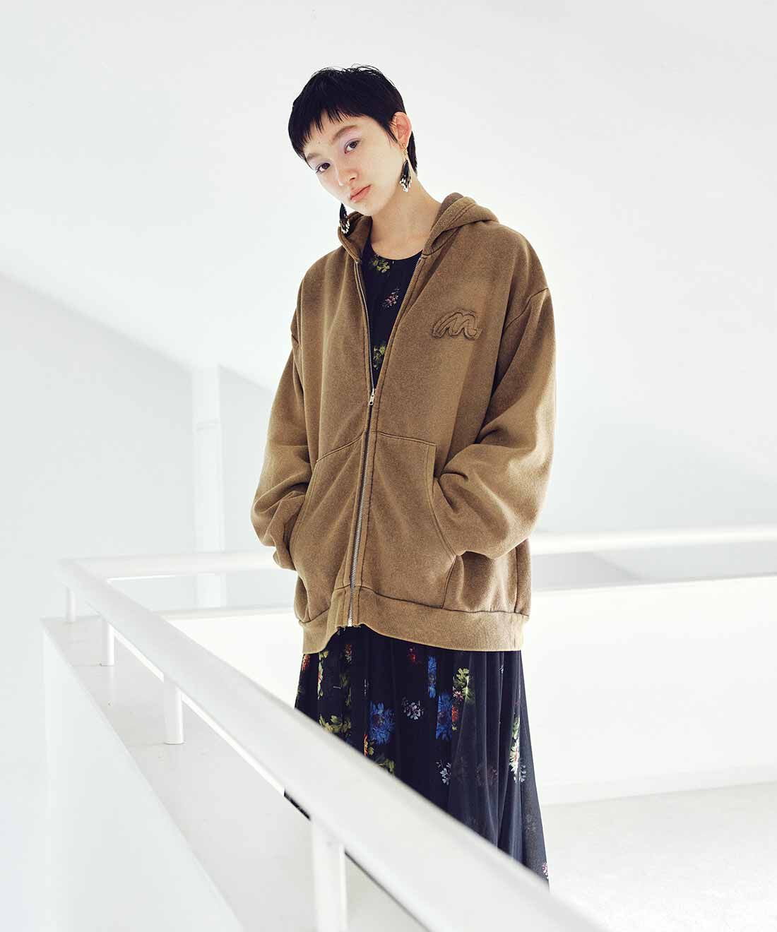 MEDE19F|MEDE19F　ミュルーズモダン〈「ミュルーズ染織美術館」アーカイブコレクション〉ヴィンテージパターンプリントドレス〈ブラック〉