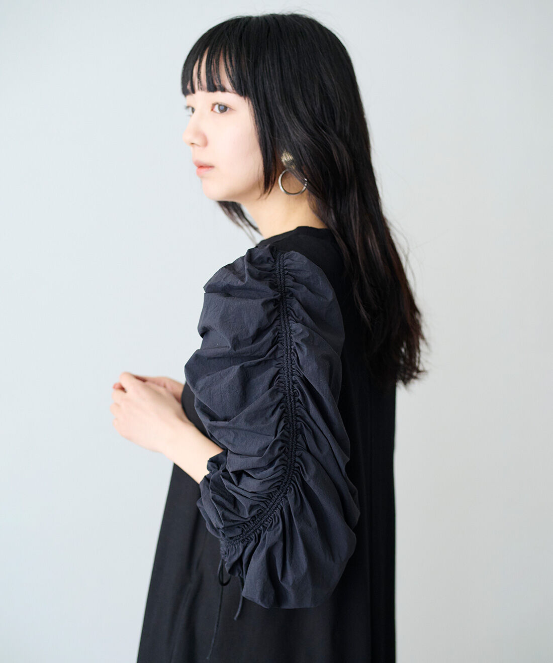 MEDE19F|MEDE19F　異素材スリーブワンピース
