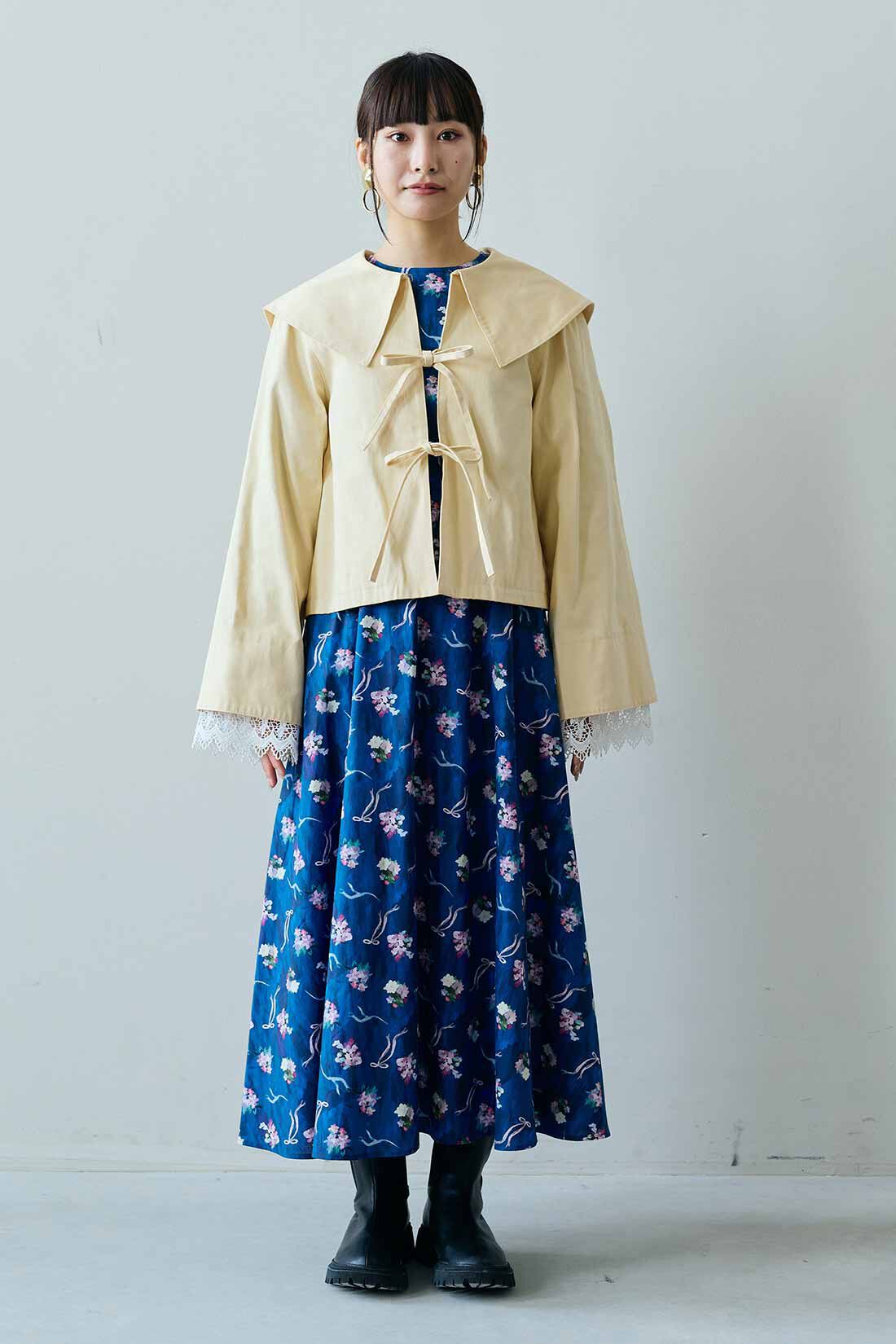 MEDE19F|MEDE19F　Boutique888さんコラボ ビッグカラージャケット〈クリームイエロー〉|モデル身長：158cm　着用サイズ：M