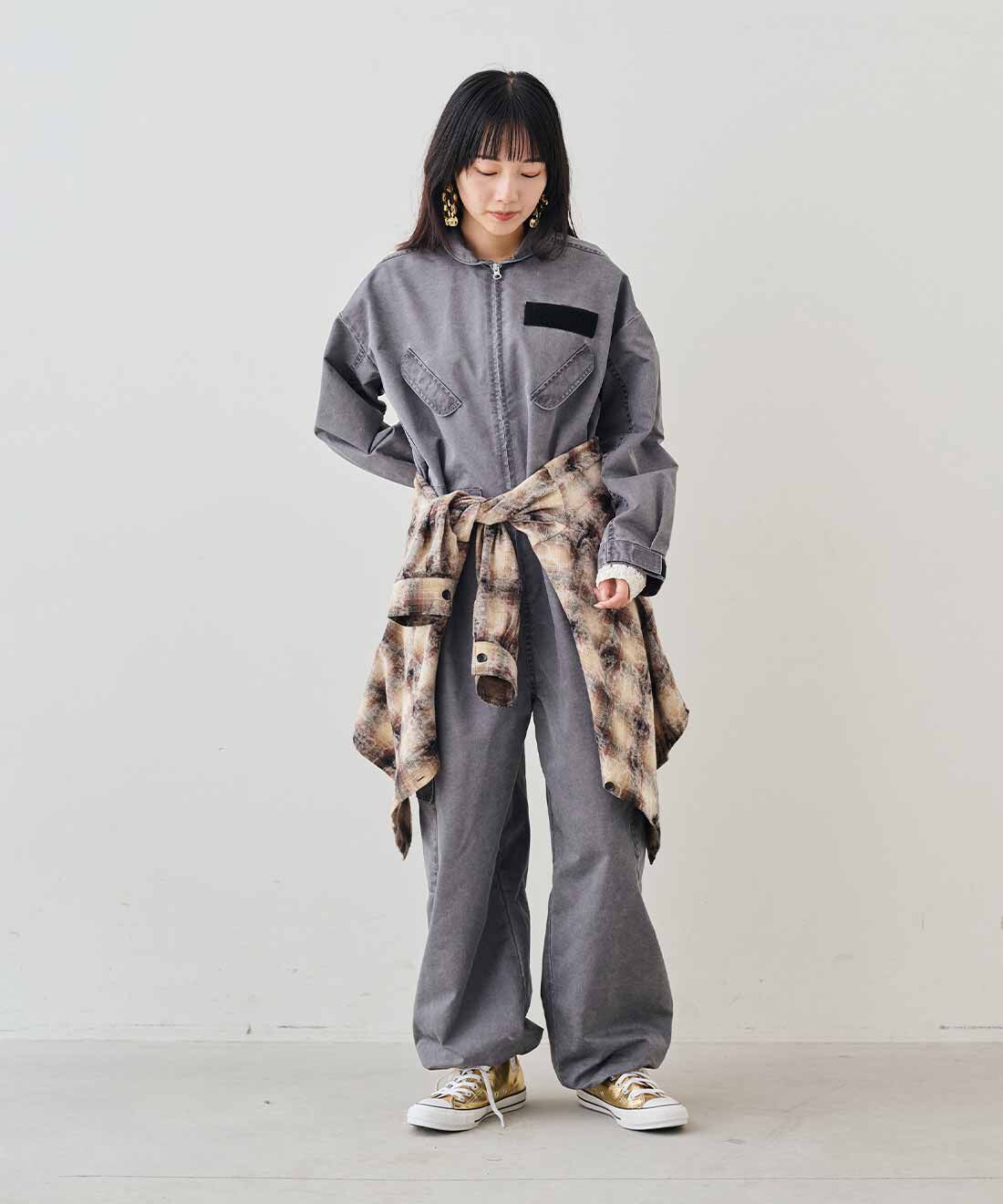 MEDE19F|ヘイジーチェックシャツ〈ブラウン〉のコーディネート