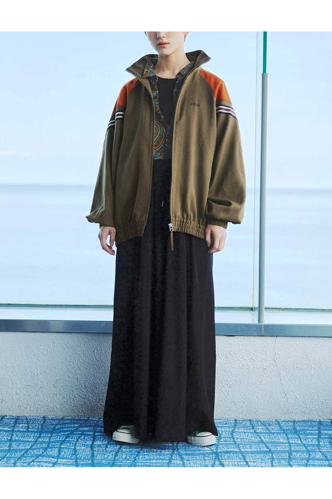 MEDE19F|MEDE19F　FILA for MEDE19F 大人も着られるトラックブルゾン〈ミリタリーカーキ〉