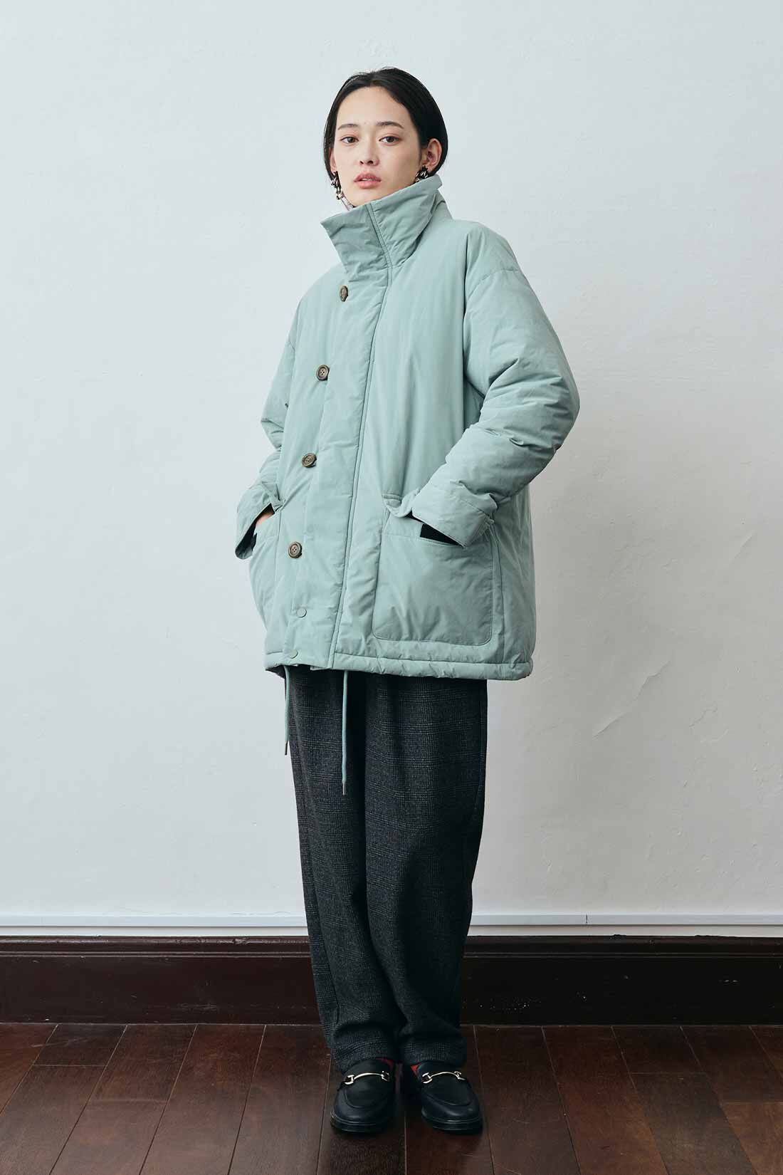 MEDE19F|MEDE19F ライトグリーンのパフィージャケット|モデル身長：167cm　着用サイズ：M
