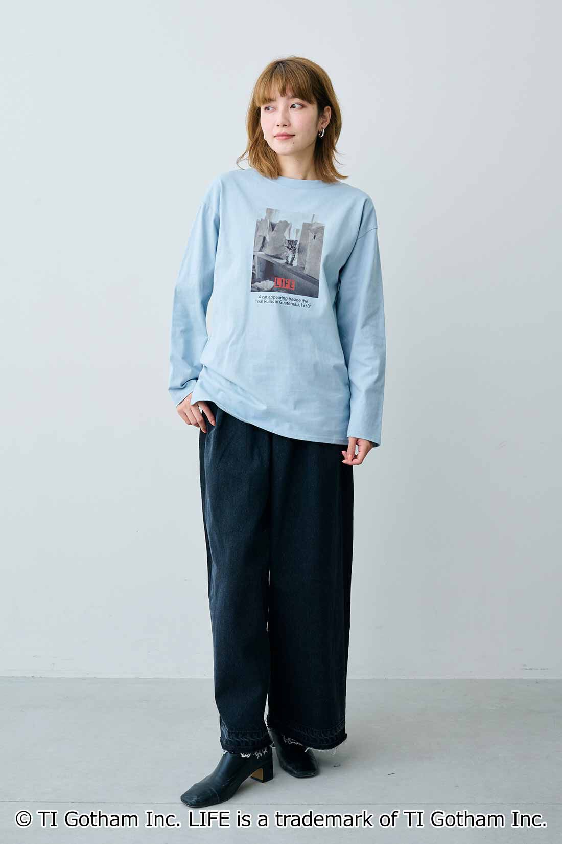 MEDE19F|【MEDE19F】グラフ誌LIFEフォトプリントロングTシャツの会|モデル身長：163cm　着用サイズ：M