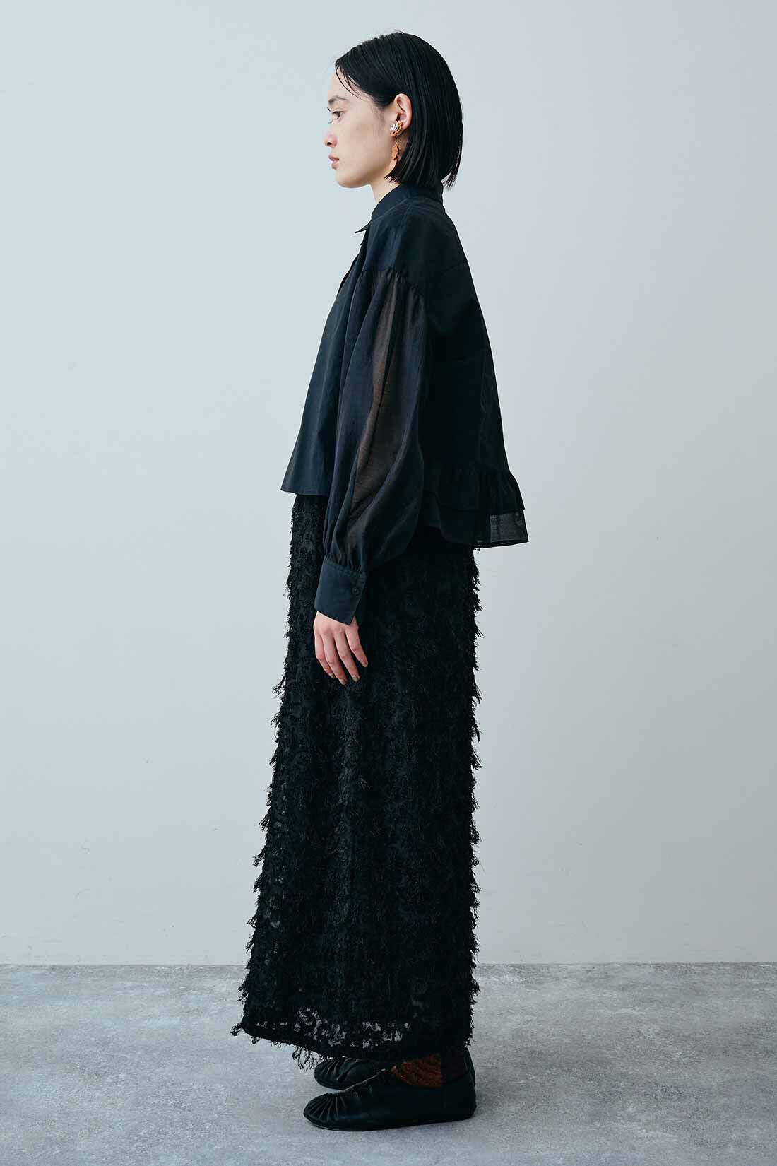 MEDE19F|MEDE19F　オーガンジーコンビシャツ