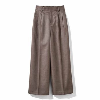 MEDE19F | MEDE19F シャークスキン ワイドスラックス〈グレーベージュ〉