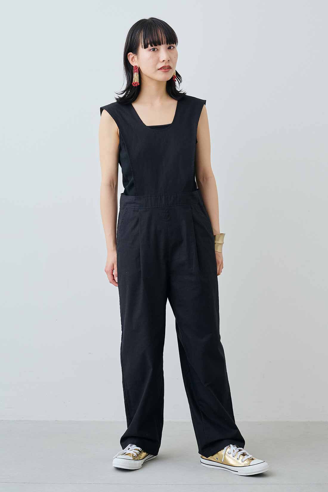 MEDE19F|MEDE19F　リネンブレンド素材のオールインワン〈ブラック〉