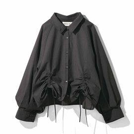 MEDE19F | MEDE19F　UV加工 サッカー素材 オーバーシャツ〈グレー×ブラック〉