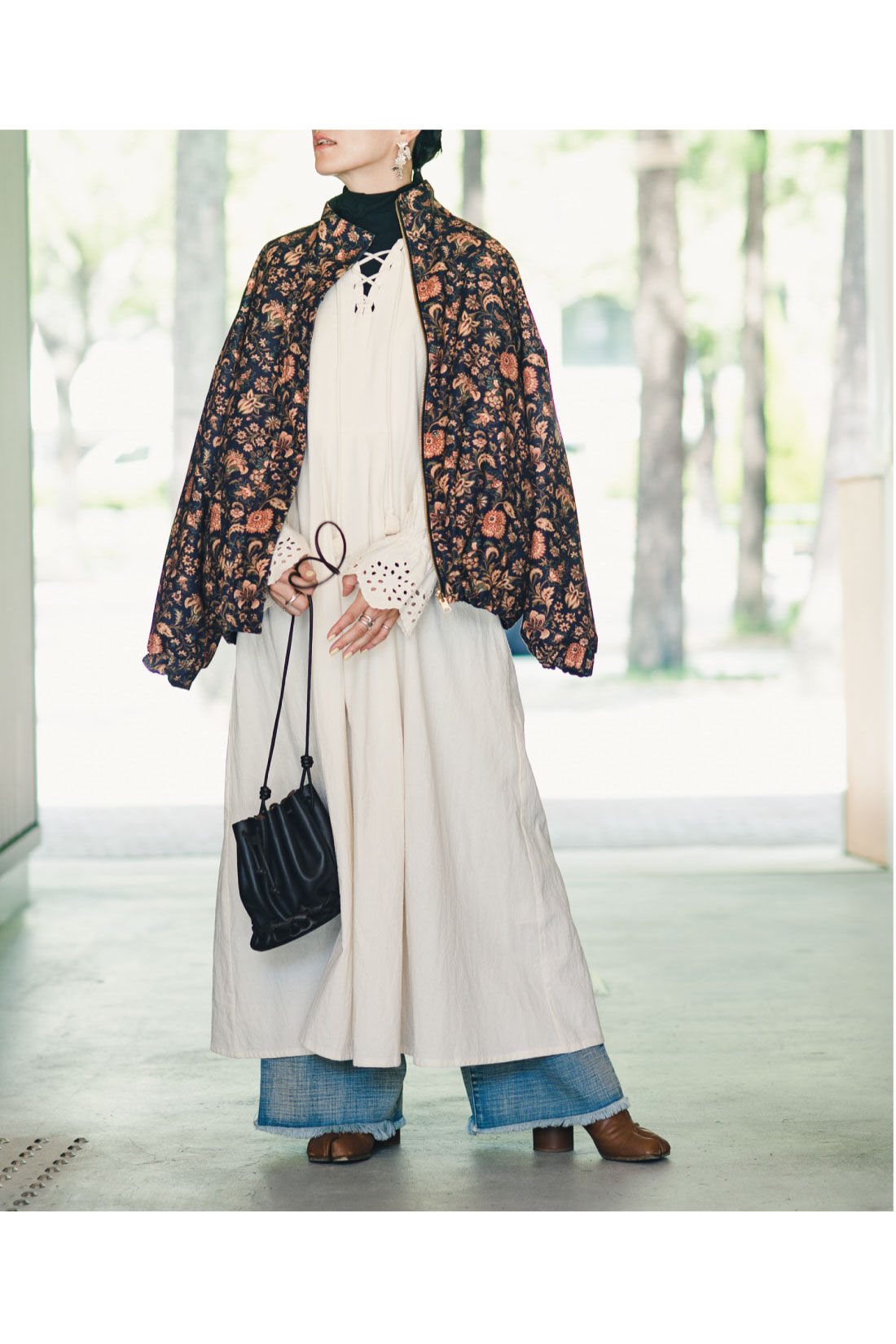 MEDE19F|MEDE19F　高山都さんコラボ レースアップカフタンワンピース〈アイボリー〉