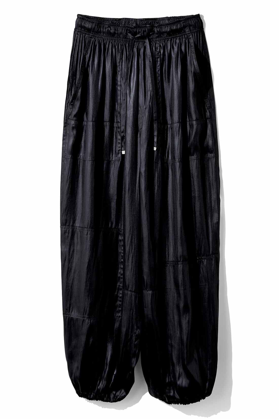 MEDE19F|MEDE19F　チンツ加工素材のリラックスミリタリーパンツ|ブラック