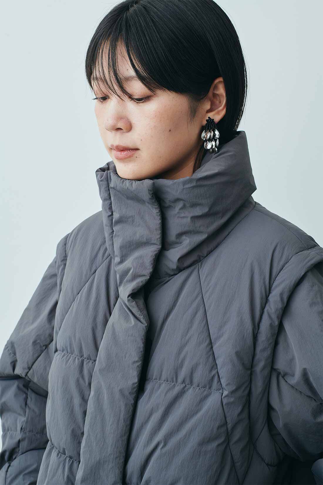 MEDE19F|MEDE19F　裏地にもこだわった 2-wayパフィーブルゾン〈チャコール〉