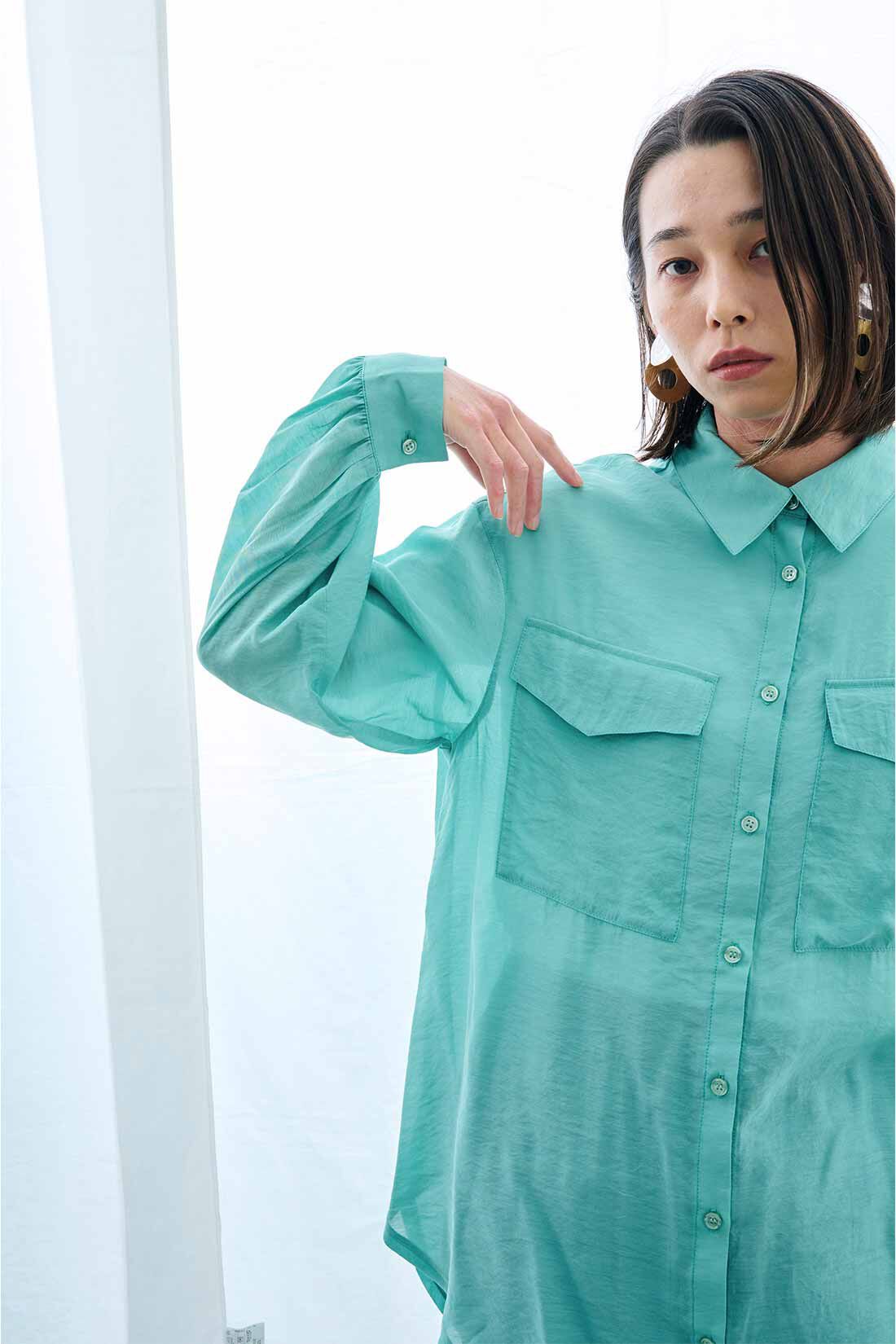 MEDE19F|【MEDE19F】シルキーサテンロングシャツの会