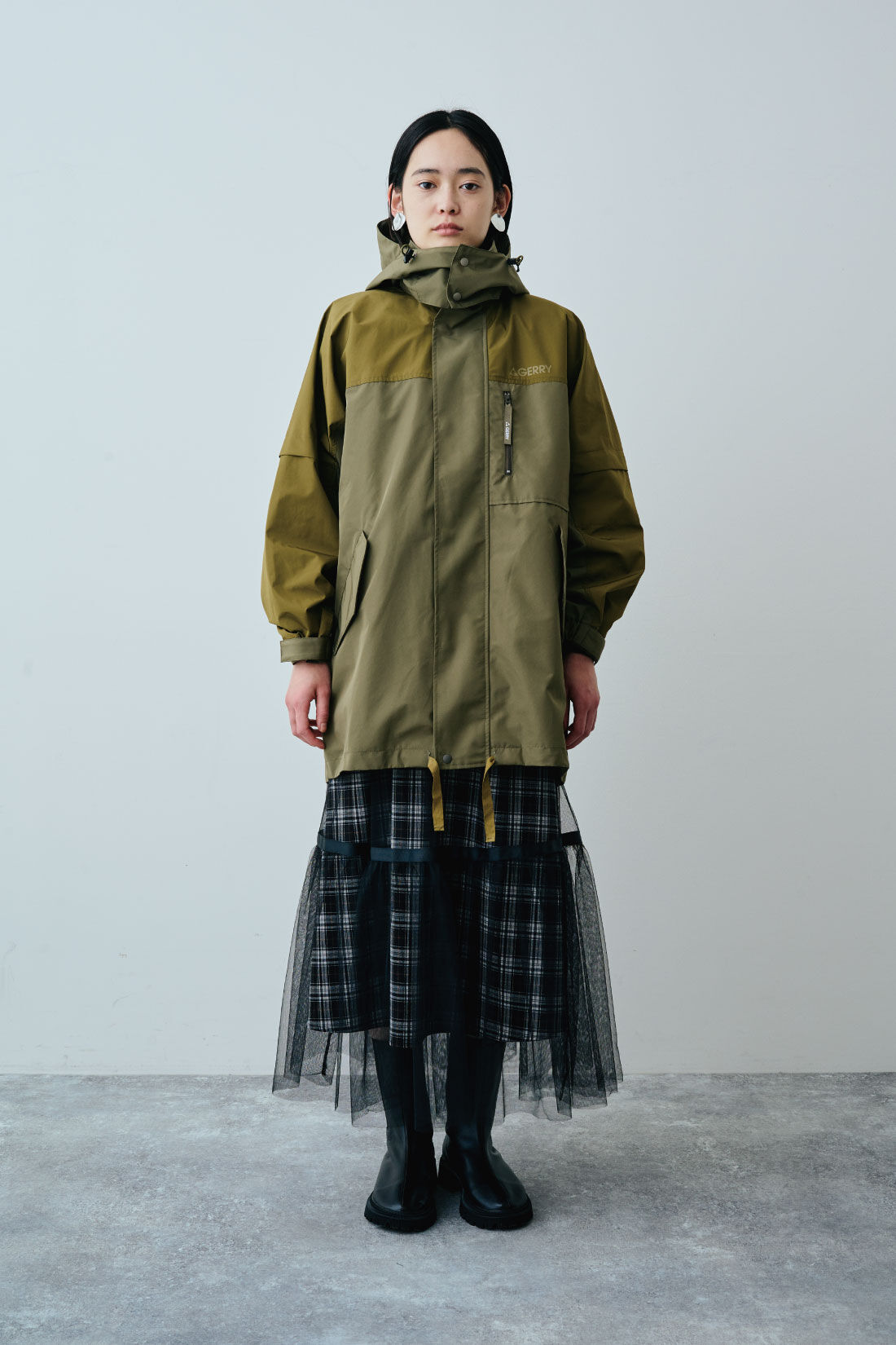 MEDE19F|GERRY（Ｒ） for MEDE19F　高山都さんコラボ ライナー付きマウンテンコート|モデル身長：167cm　着用サイズ：M