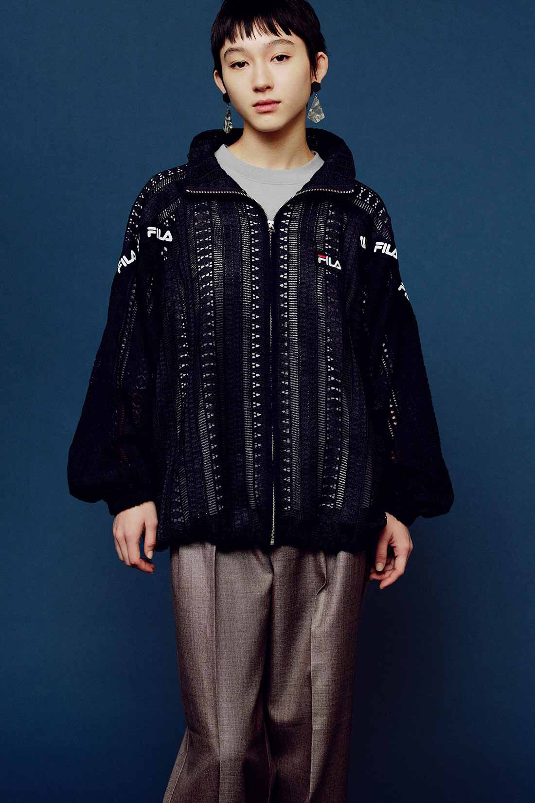 MEDE19F [メデ・ジュウキュウ]|MEDE19F　FILA for MEDE19F 大人も着られる レース素材のトラックブルゾン〈ブラック〉