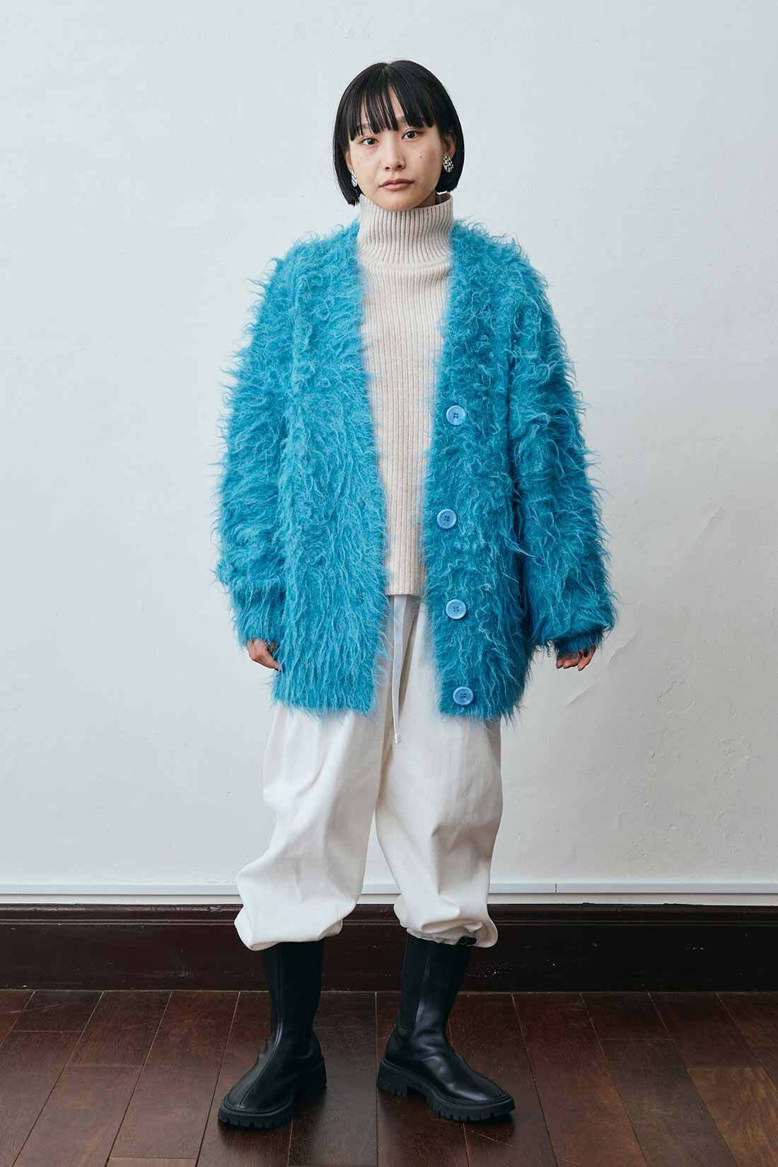 MEDE19F|MEDE19F ドギーヘアーカーディガン|モデル身長：158cm　着用サイズ：M ※商品の色は、イメージ画像やモデルの着用画像ではなく、 商品画像の色を参考にしてください