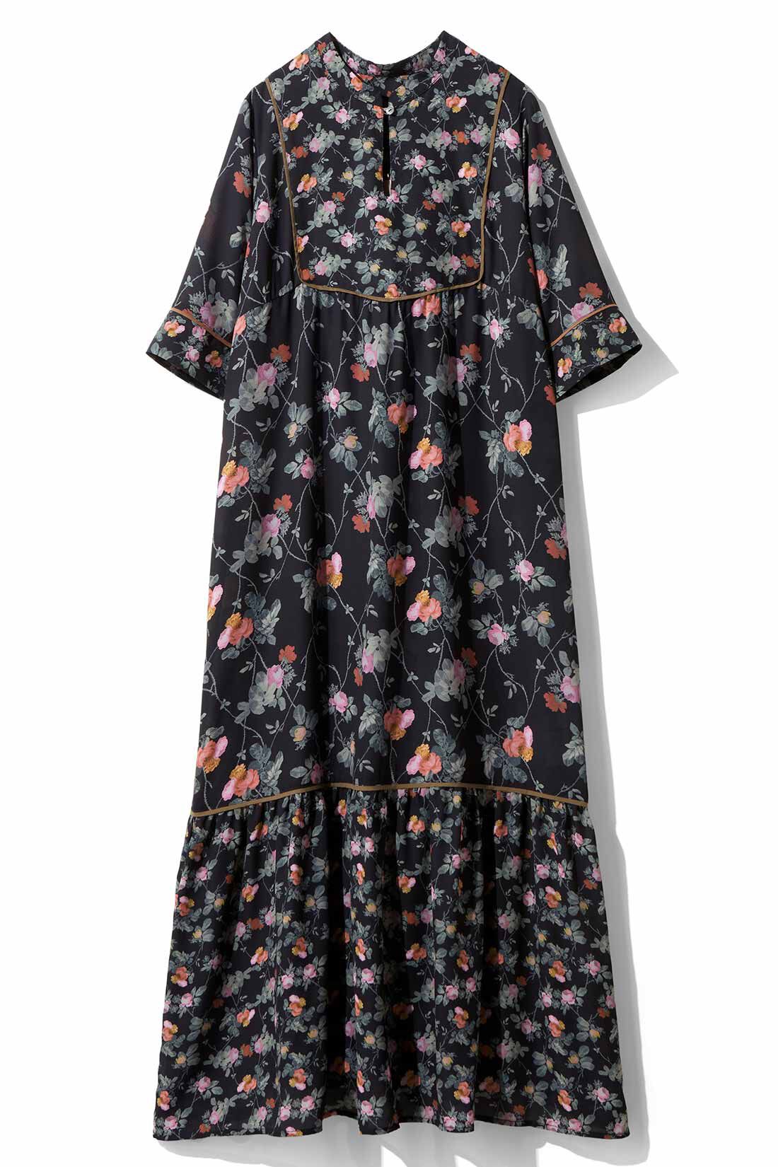 MEDE19F|MEDE19F　ミュルーズモダン〈「ミュルーズ染織美術館」アーカイブコレクション〉ヴィンテージパターンプリントワンピース〈ブラック〉