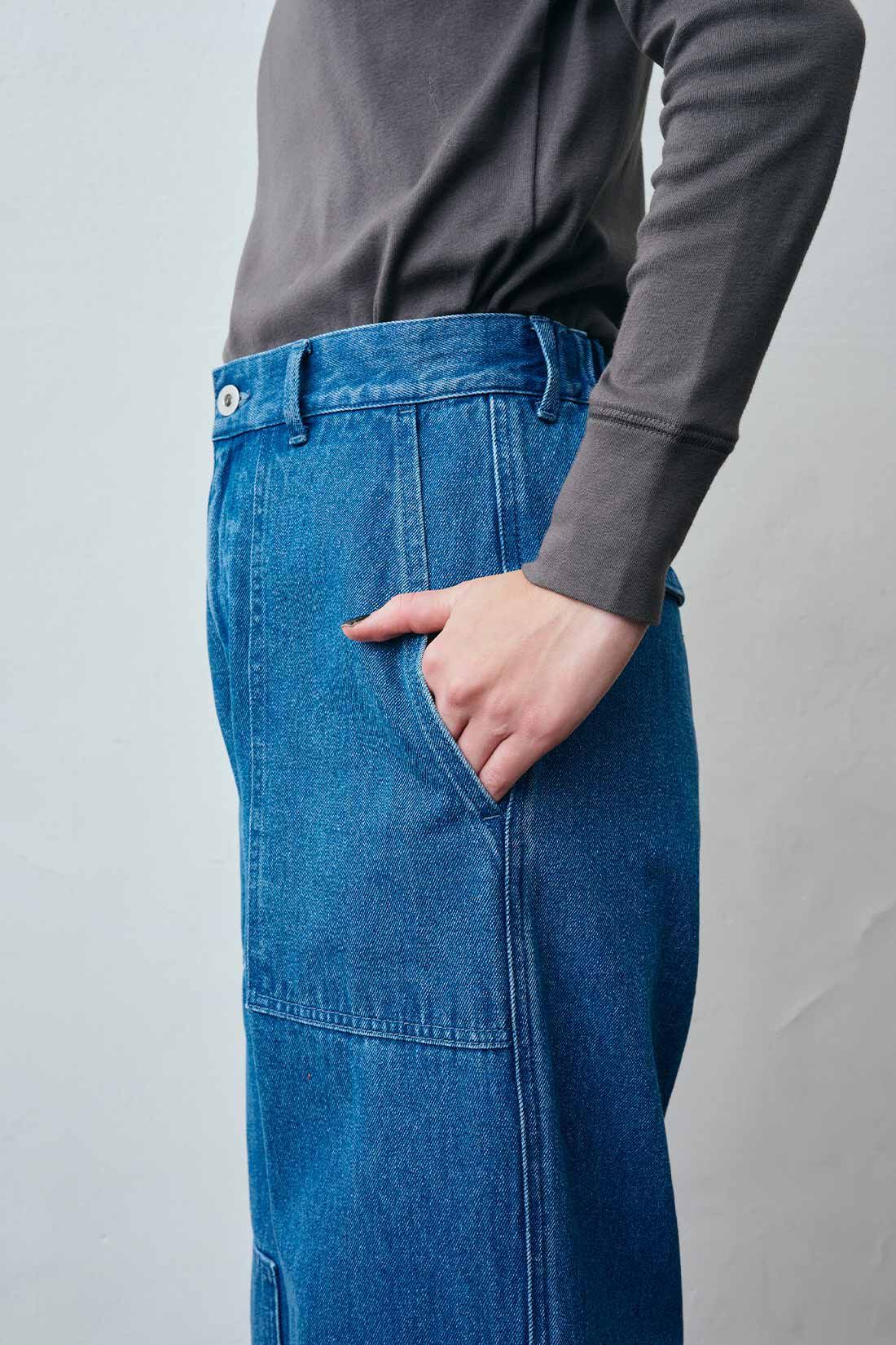 MEDE19F|MEDE19F アシメトリーパッチのミリタリーデニムパンツ