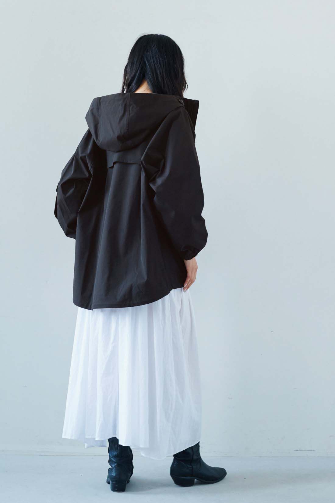 MEDE19F|【MEDE19F】GERRY（R）for MEDE19F 2.5レイヤーマウンテンパーカー〈ブラック〉|モデル身長：163cm 着用サイズ：M