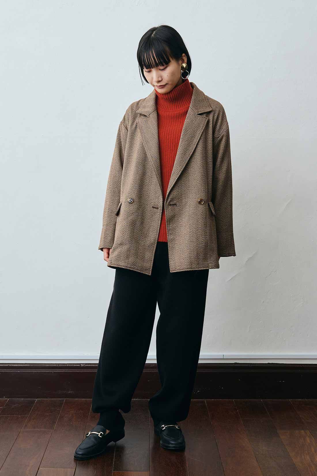 MEDE19F|MEDE19F ウエストリブニットパンツ|モデル身長：158cm　着用サイズ：M