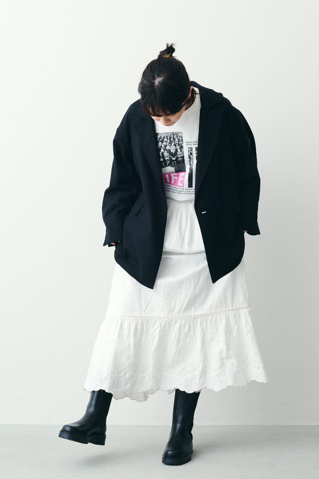 MEDE19F|【WEB限定】MEDE19F 〈SELECT〉　イタリアの職人が作った CORSOROMA サイドゴアミドルブーツ|モデル身長：157cm