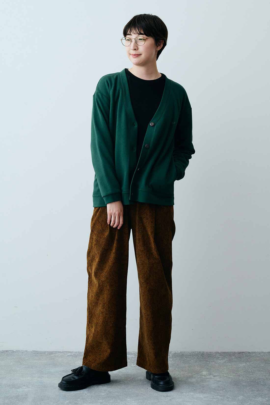 THREE FIFTY STANDARD|THREE FIFTY STANDARD ペイズリー柄の細コールパンツ〈ブラウン〉