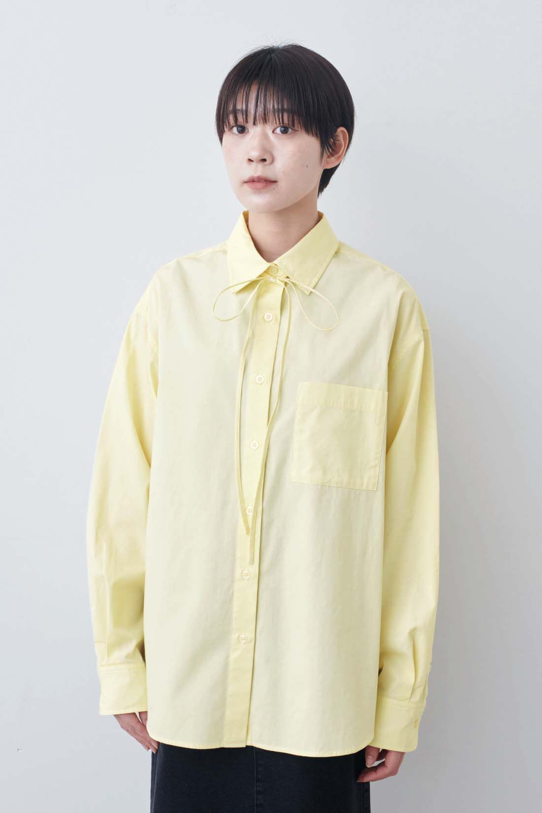 THREE FIFTY STANDARD|THREE FIFTY STANDARD　小谷 実由さんと作った こだわりの薄黄色シャツ〈イエロー〉|FRONT
