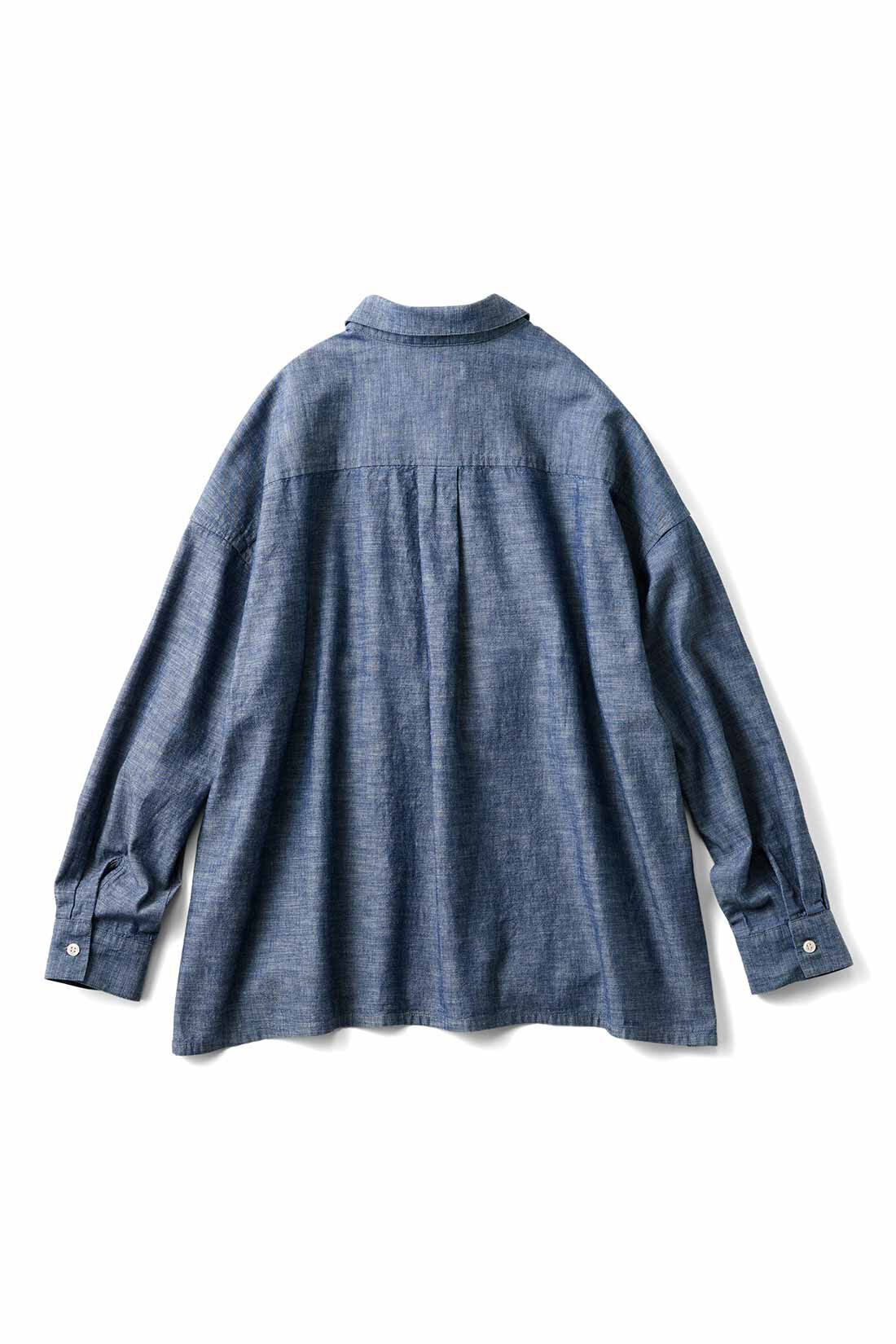 THREE FIFTY STANDARD|THREE FIFTY STANDARD インディゴブルーのフリルシャツ|BACK