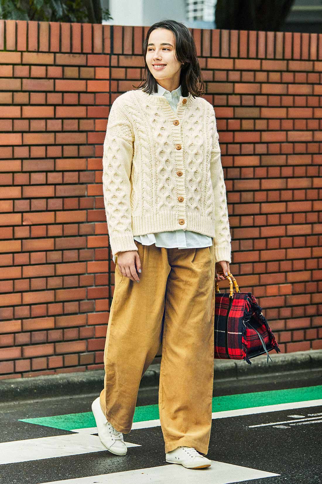 THREE FIFTY STANDARD|THREE FIFTY STANDARD コーデュロイ2タックパンツ〈マスタード〉