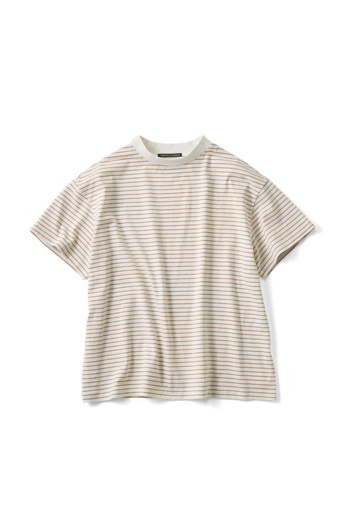 THREE FIFTY STANDARD|THREE FIFTY STANDARD　こだわりボーダーTシャツの会|キャメル×オフホワイト