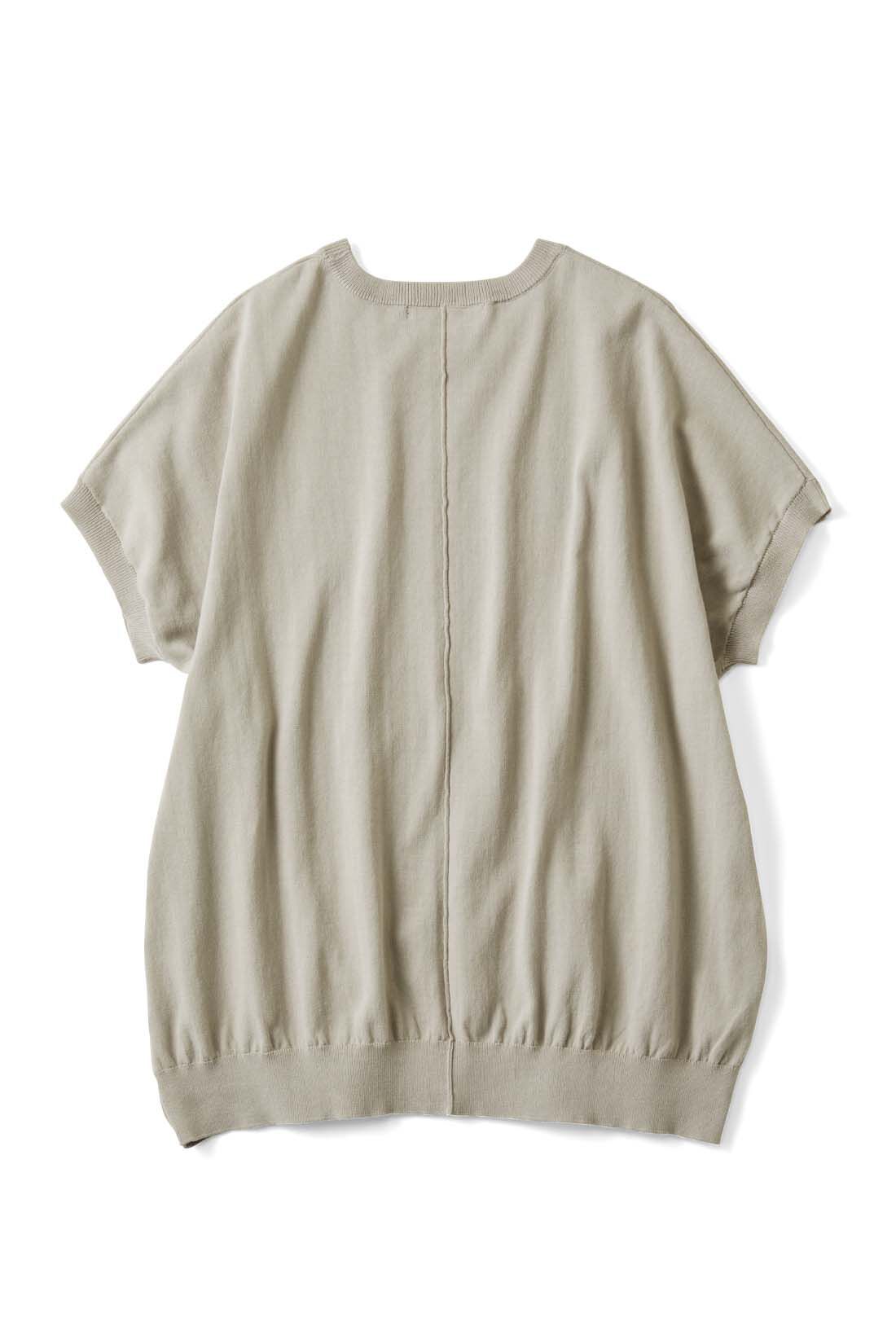 THREE FIFTY STANDARD|THREE FIFTY STANDARD　シャリっとしたコットン100％のニットプルオーバーの会|BACK