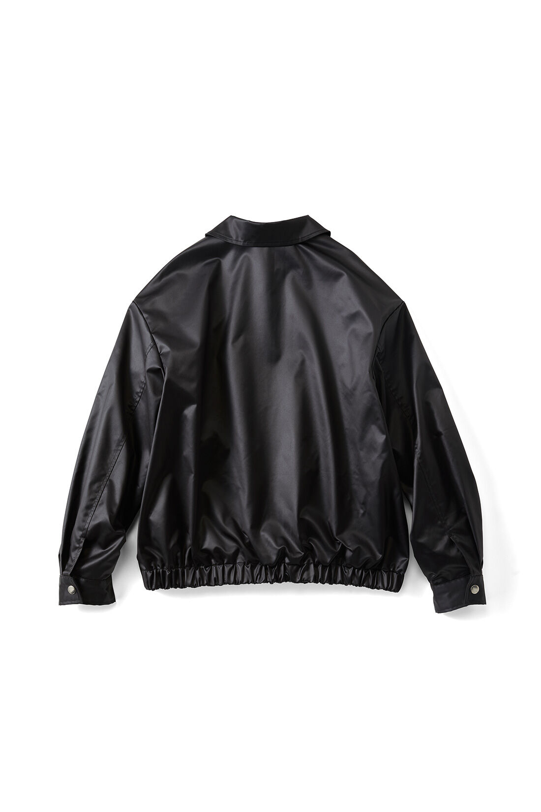 THREE FIFTY STANDARD|THREE FIFTY STANDARD ヴィンテージライクなチンツ加工のブルゾン〈ブラック〉|BACK