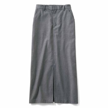 フロントスリットのタイトスカート〈杢グレー〉