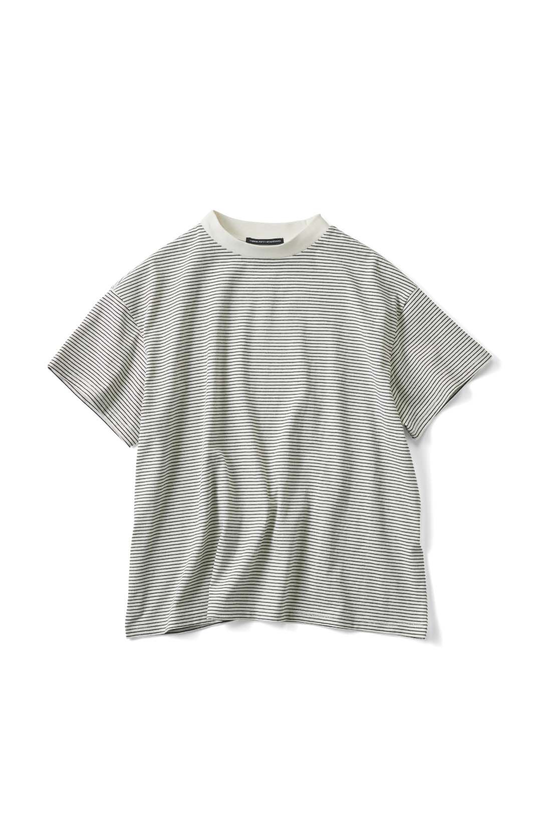 THREE FIFTY STANDARD|THREE FIFTY STANDARD　こだわりボーダーTシャツの会|ブラック×オフホワイト