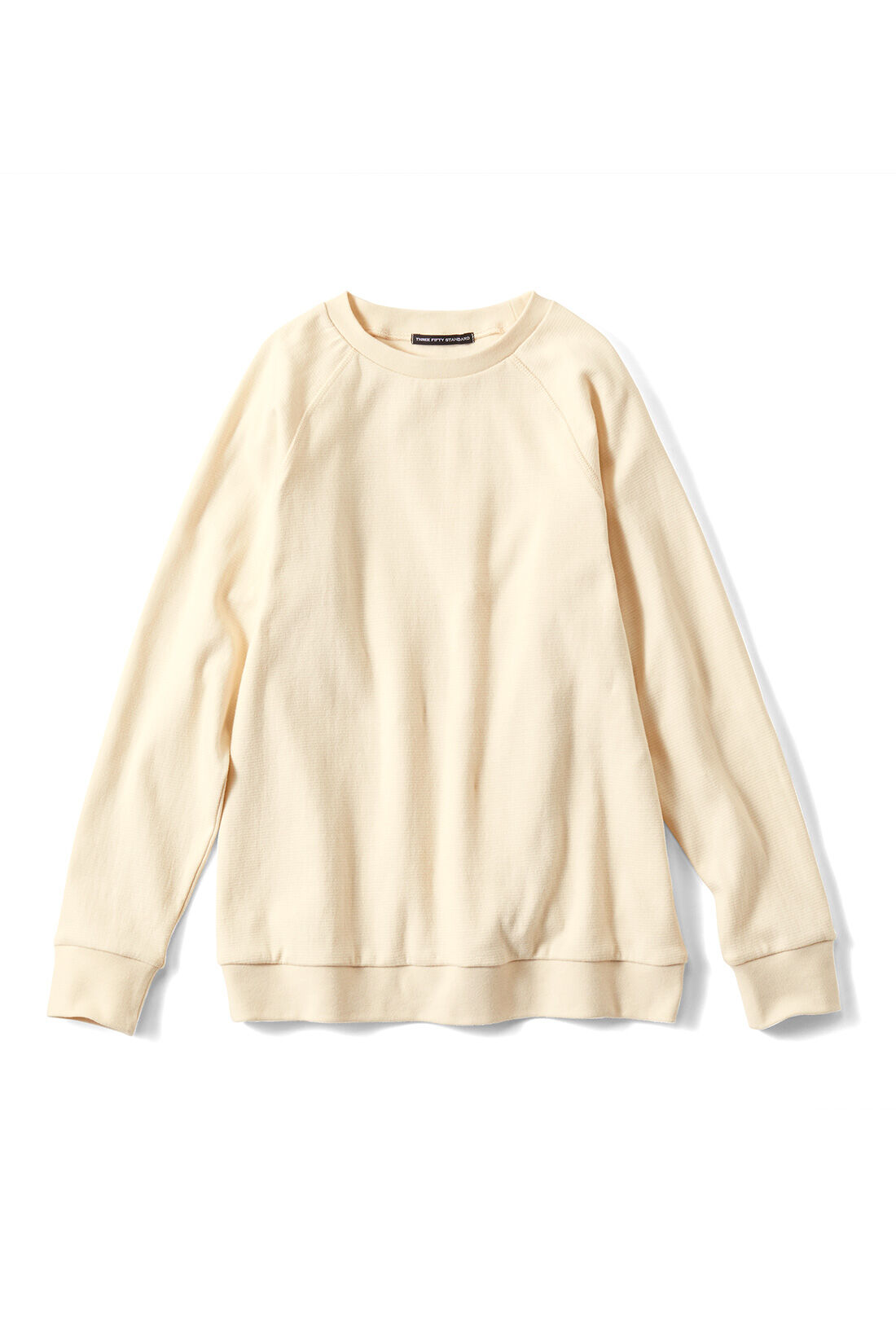 THREE FIFTY STANDARD|THREE FIFTY STANDARD　フライス編みのストレッチラグランスリーブTシャツの会|アイボリー