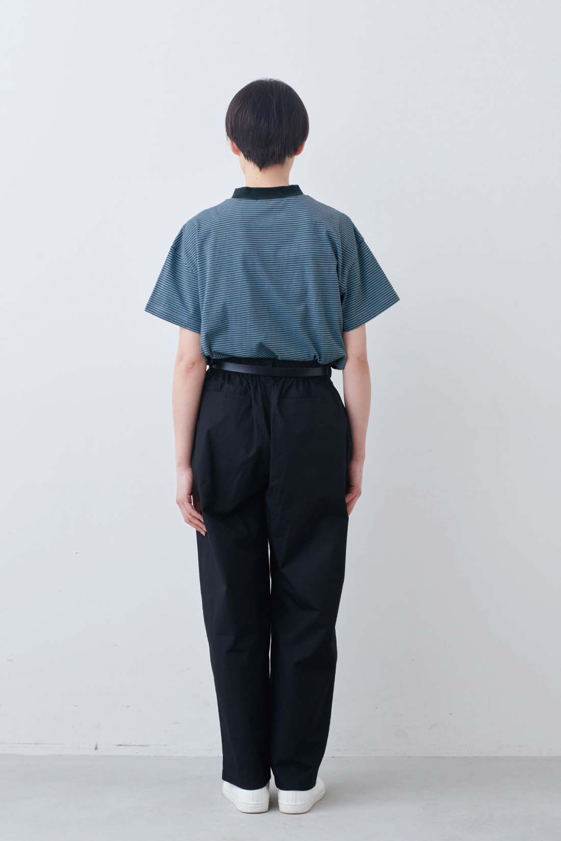 THREE FIFTY STANDARD|THREE FIFTY STANDARD　こだわりボーダーTシャツの会|モデル身長：163cm　着用サイズ：M