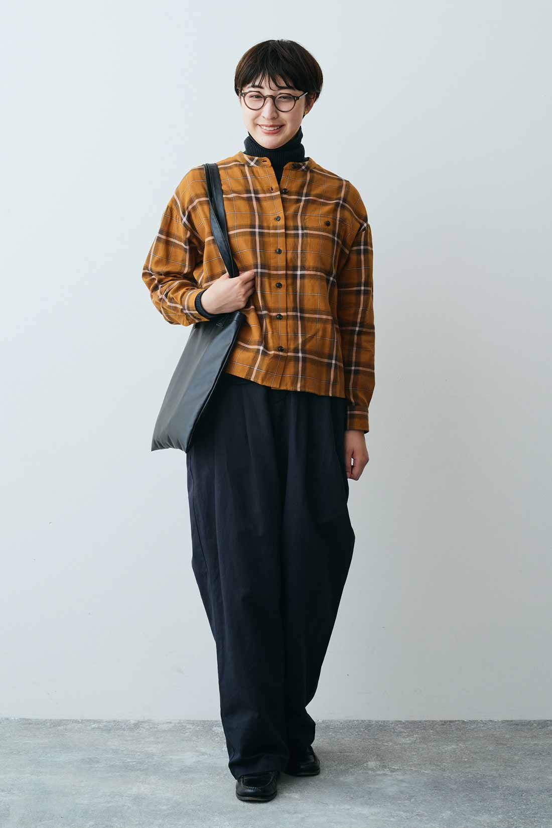 THREE FIFTY STANDARD|THREE FIFTY STANDARD 金子敦子さんと作った 一枚で着こなしが完成するチェックシャツ〈マスタード〉